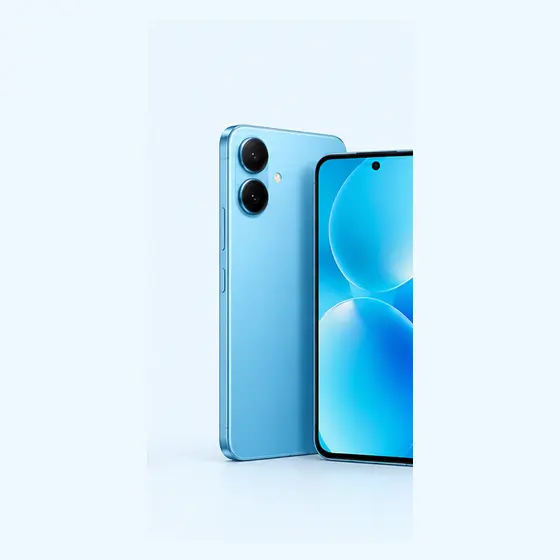 Téléphone standard bleu cyan
